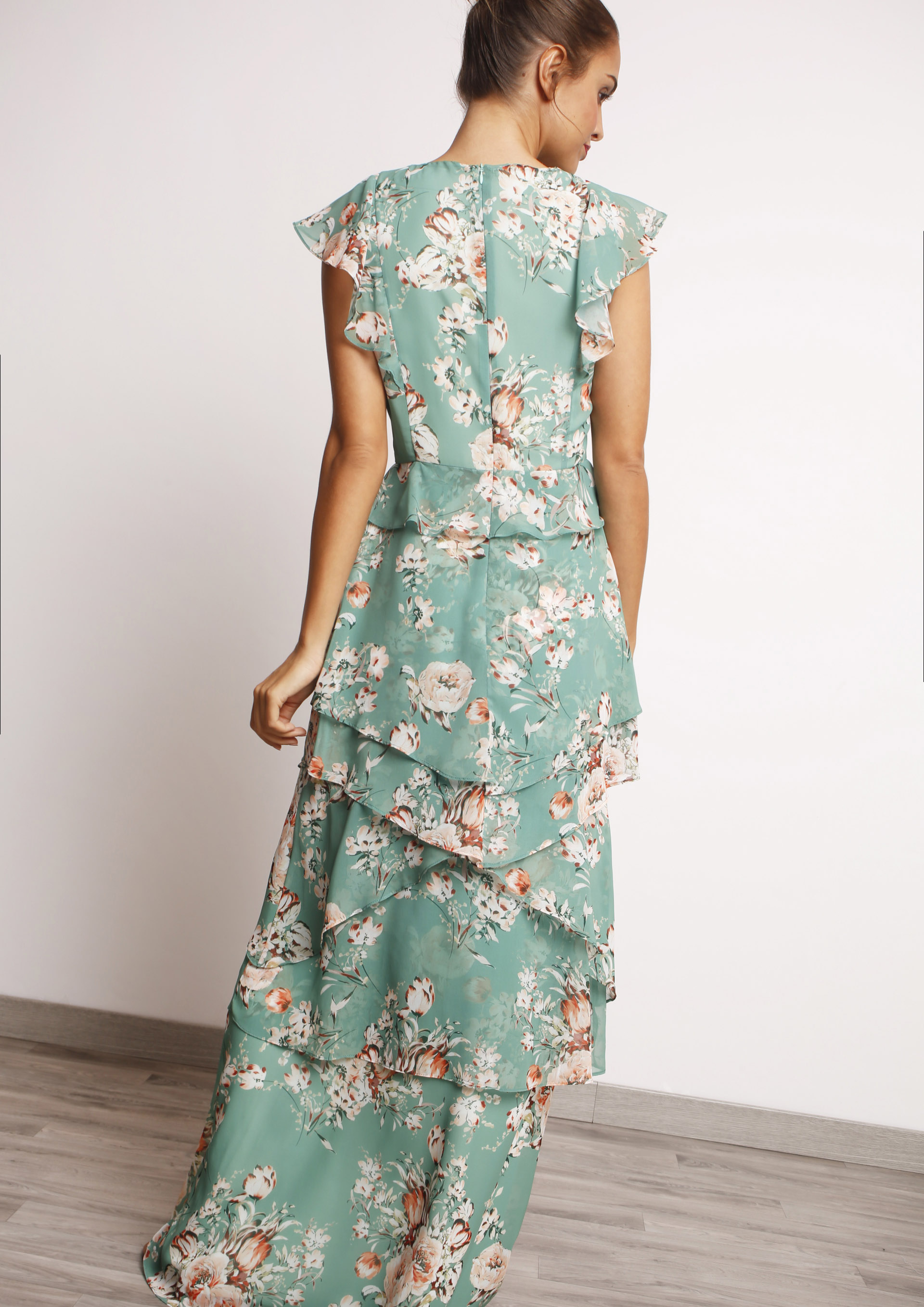 Long aqua green dress