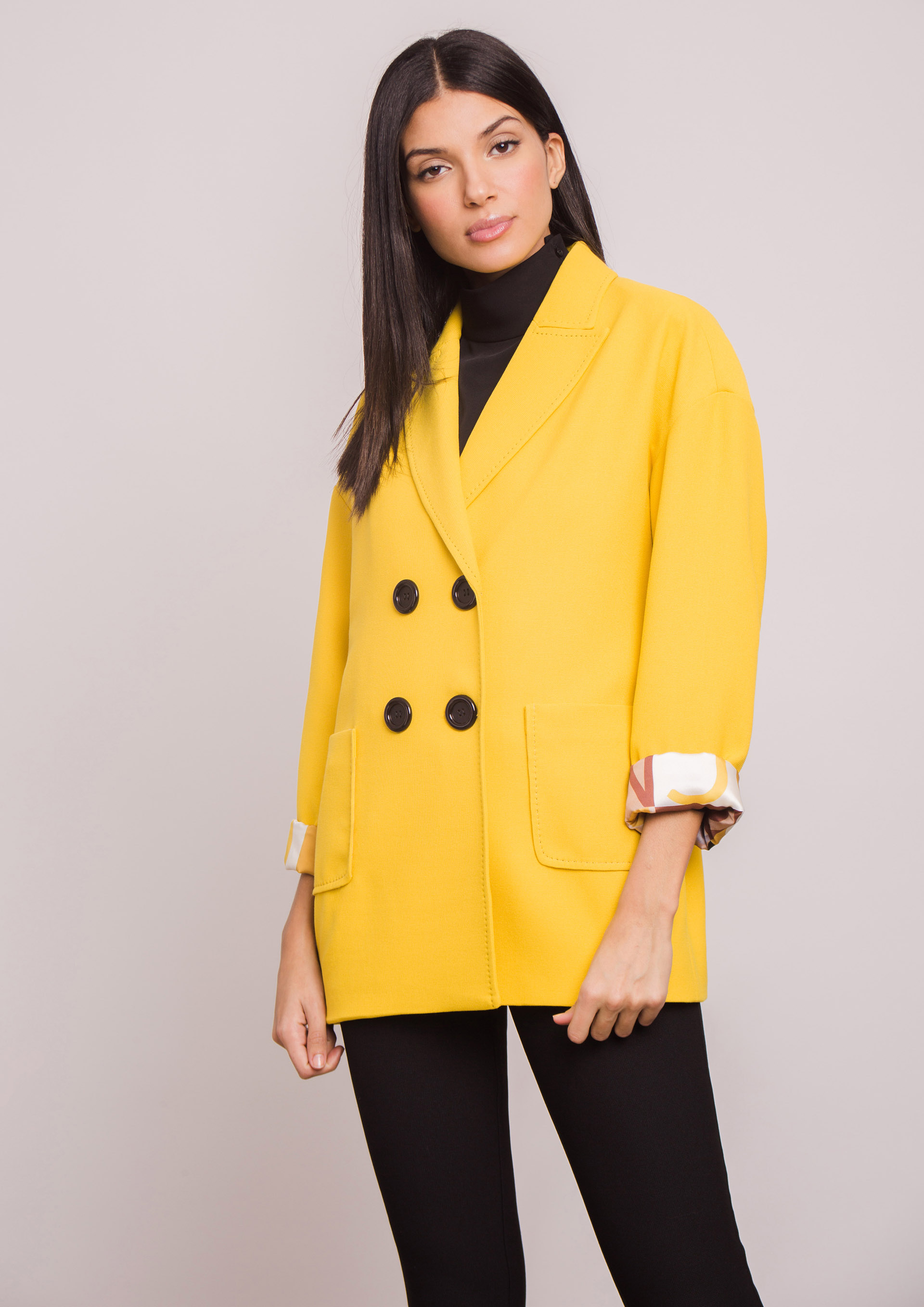 Yellow blazer.