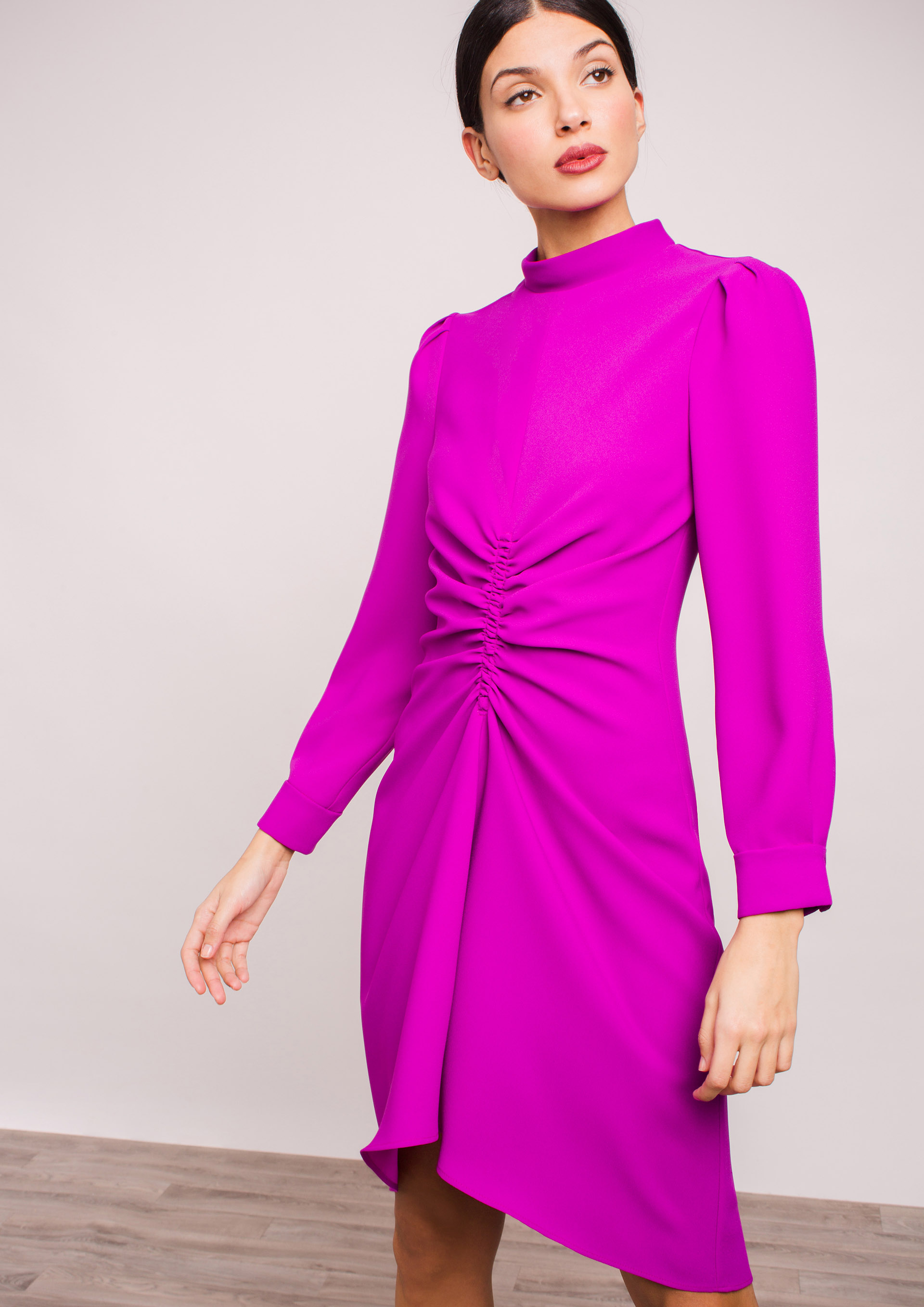 red violet gown