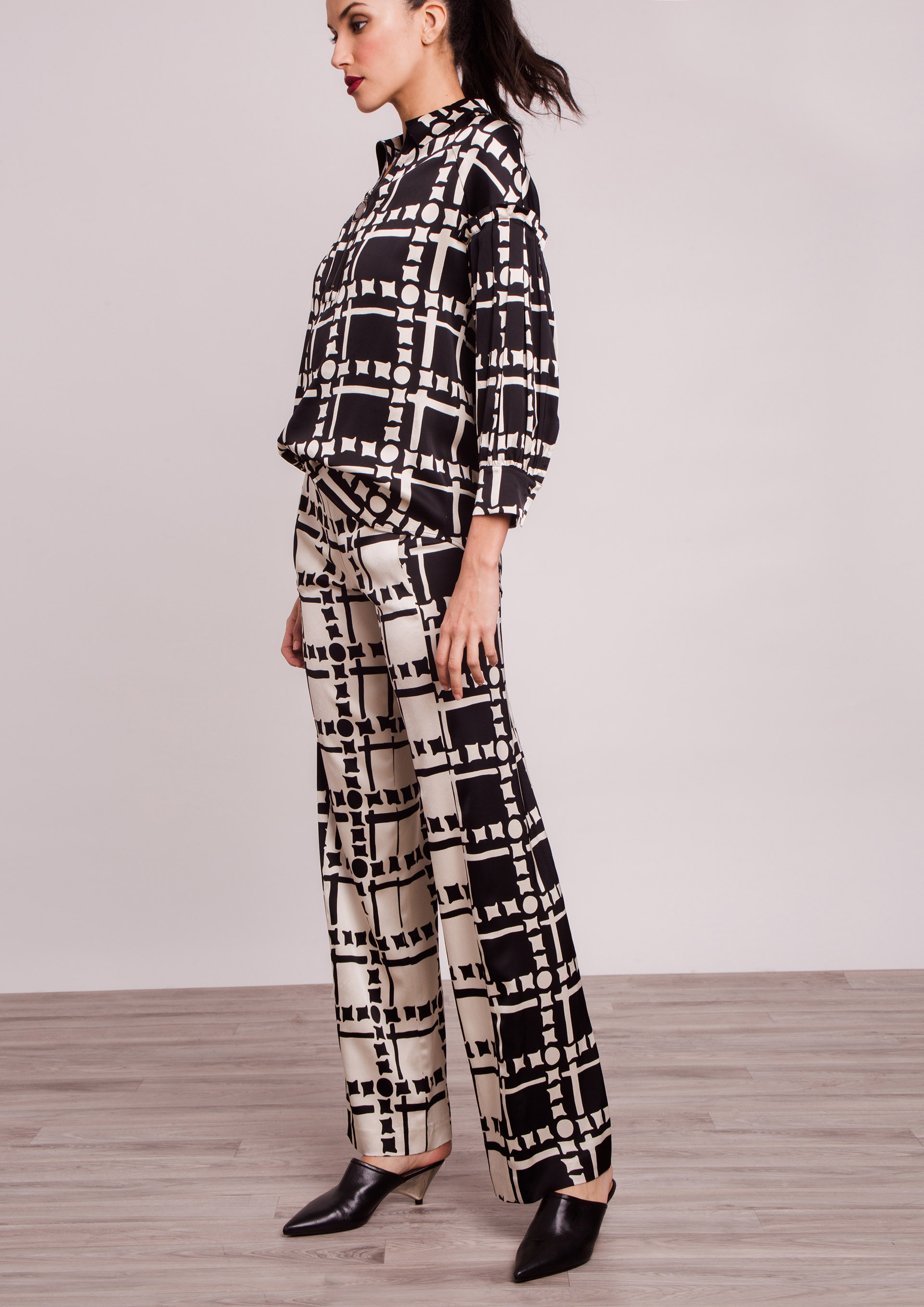 black and white trouser outfits