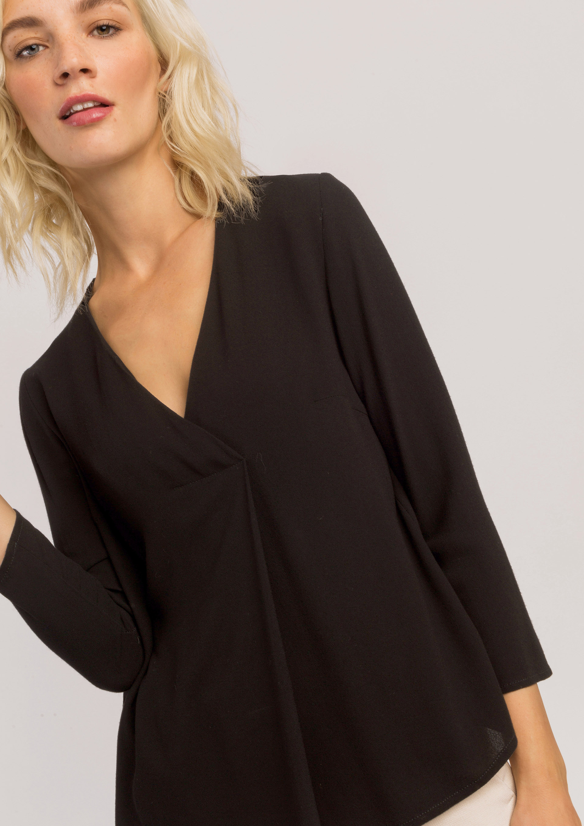 black blouse v neck