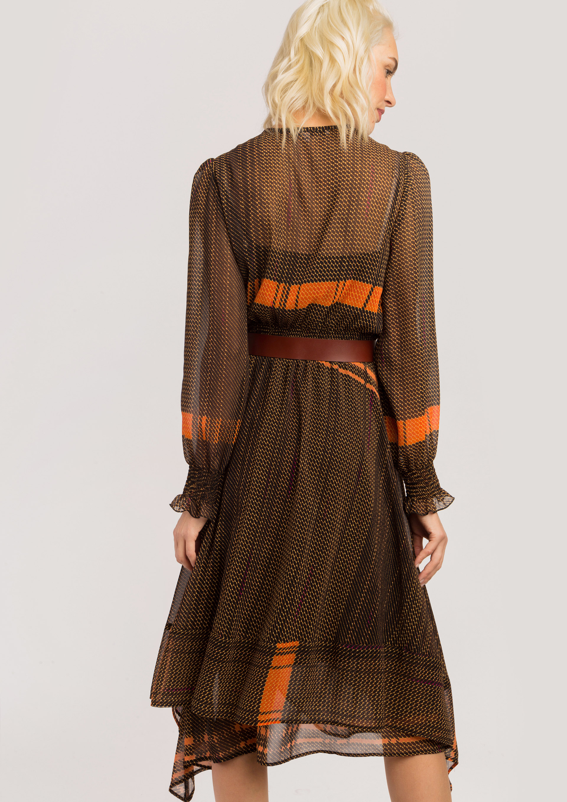 Print muslin dress.