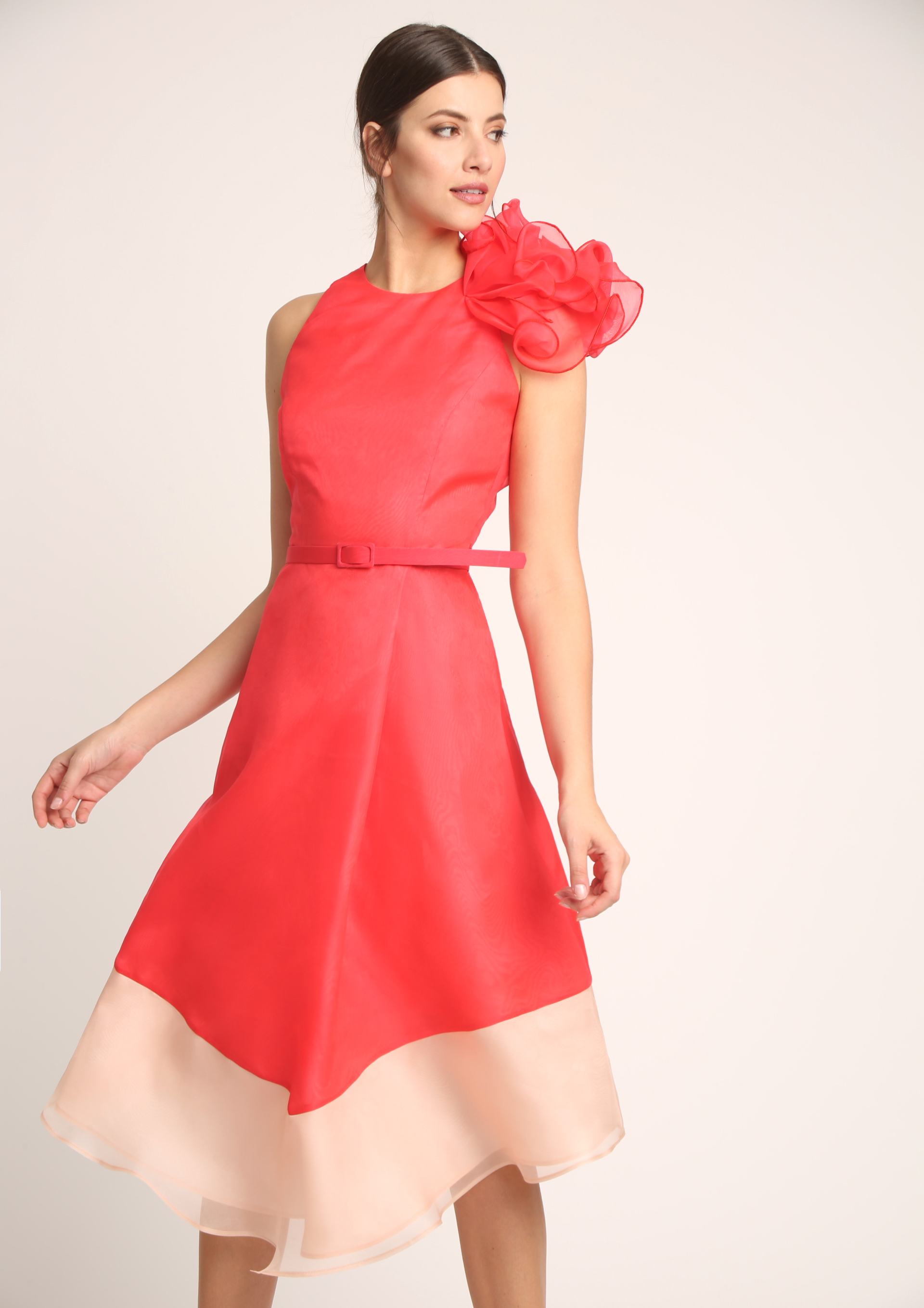Cocktail dress in coral