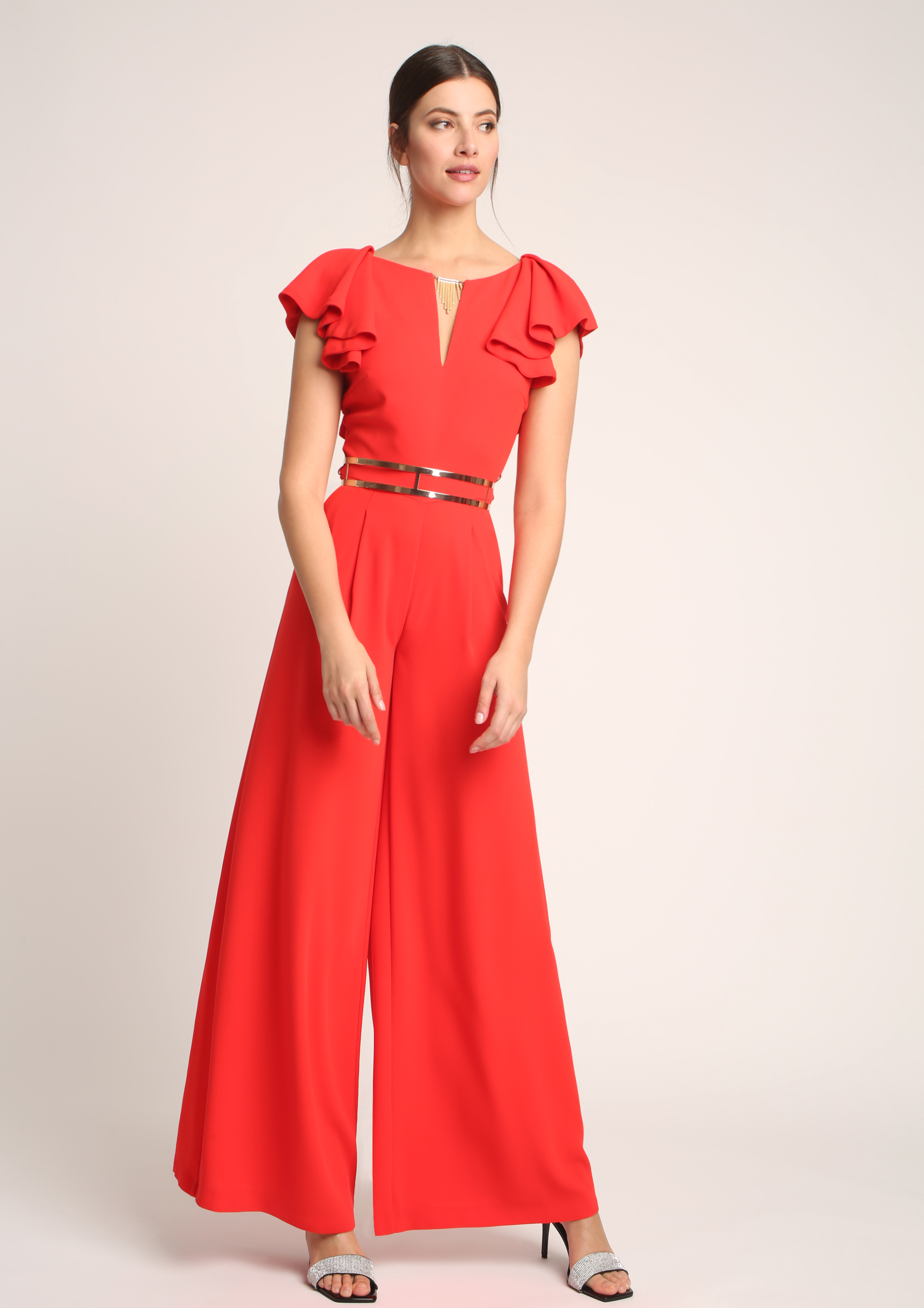 Red special occasion jumpsuit