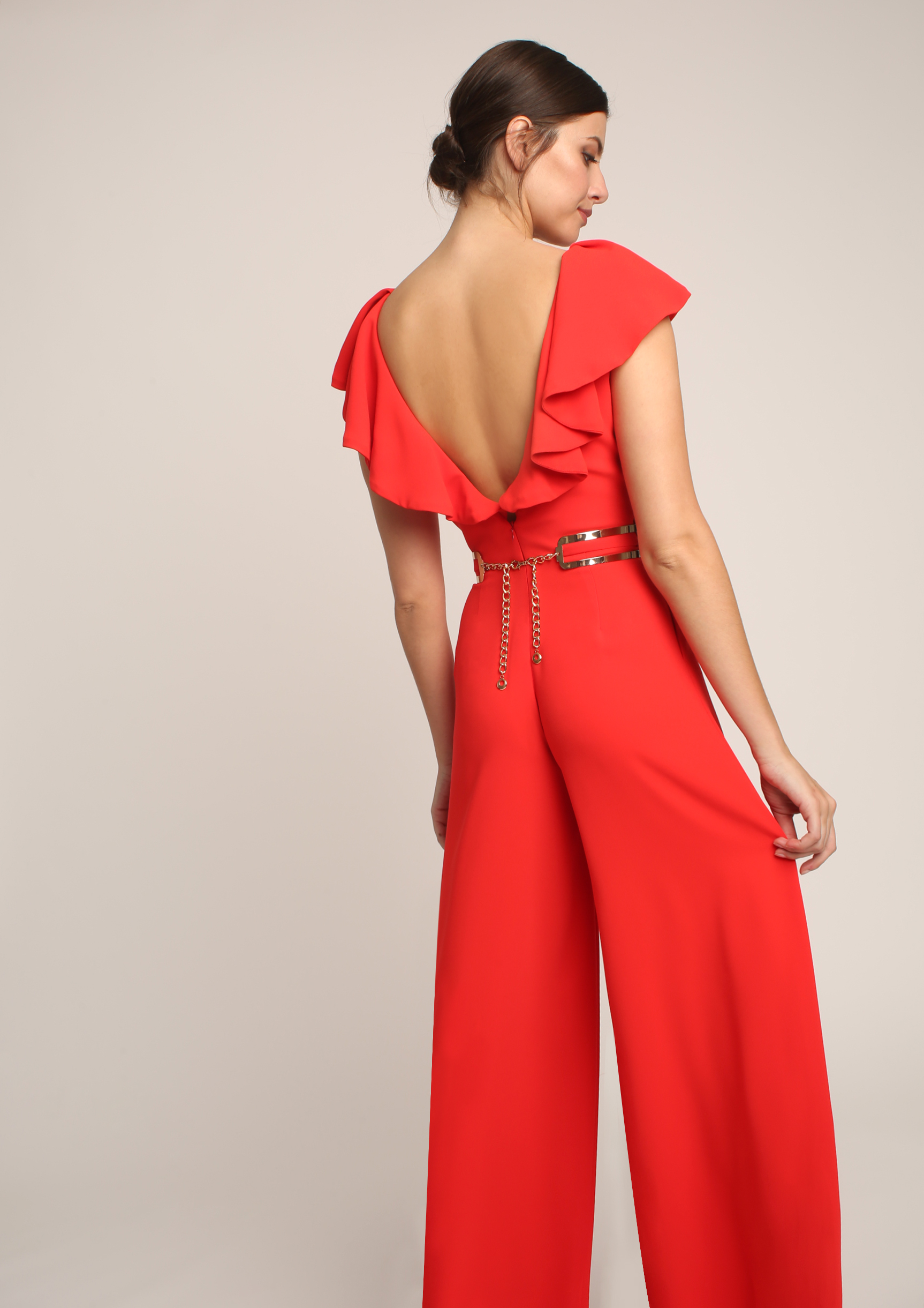 Red special occasion jumpsuit