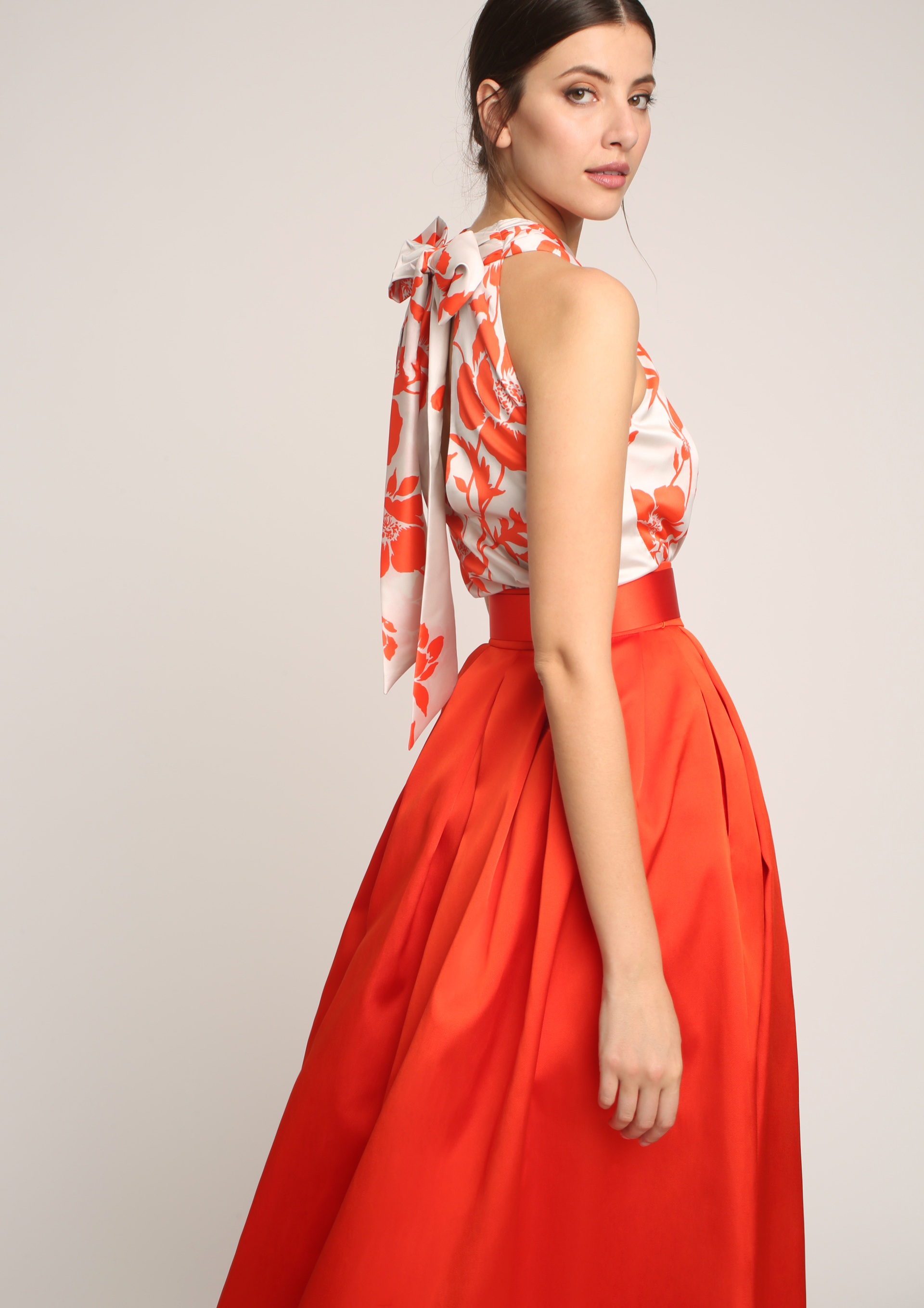 Halter neck special occasion print dress
