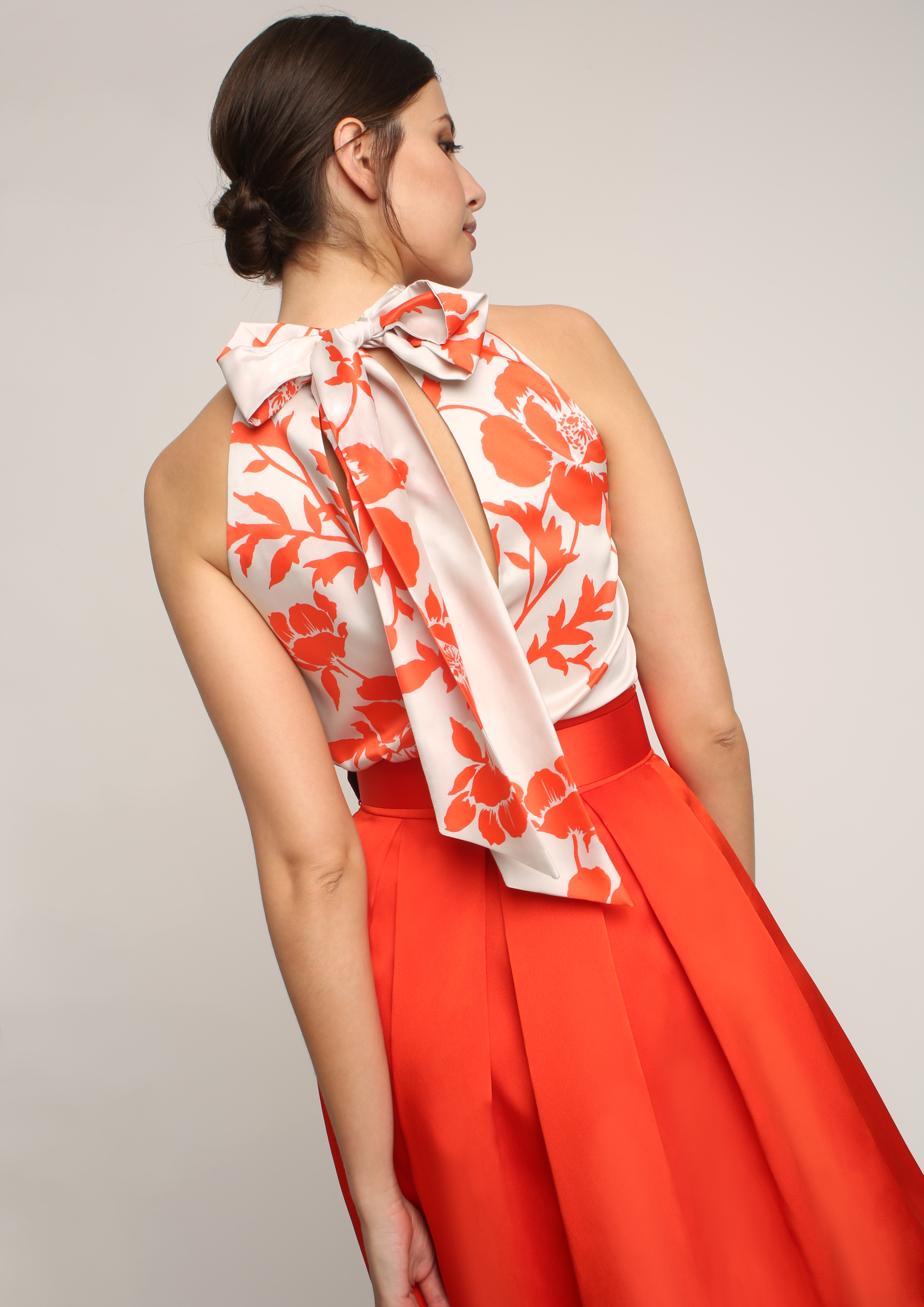 Halter neck special occasion print dress