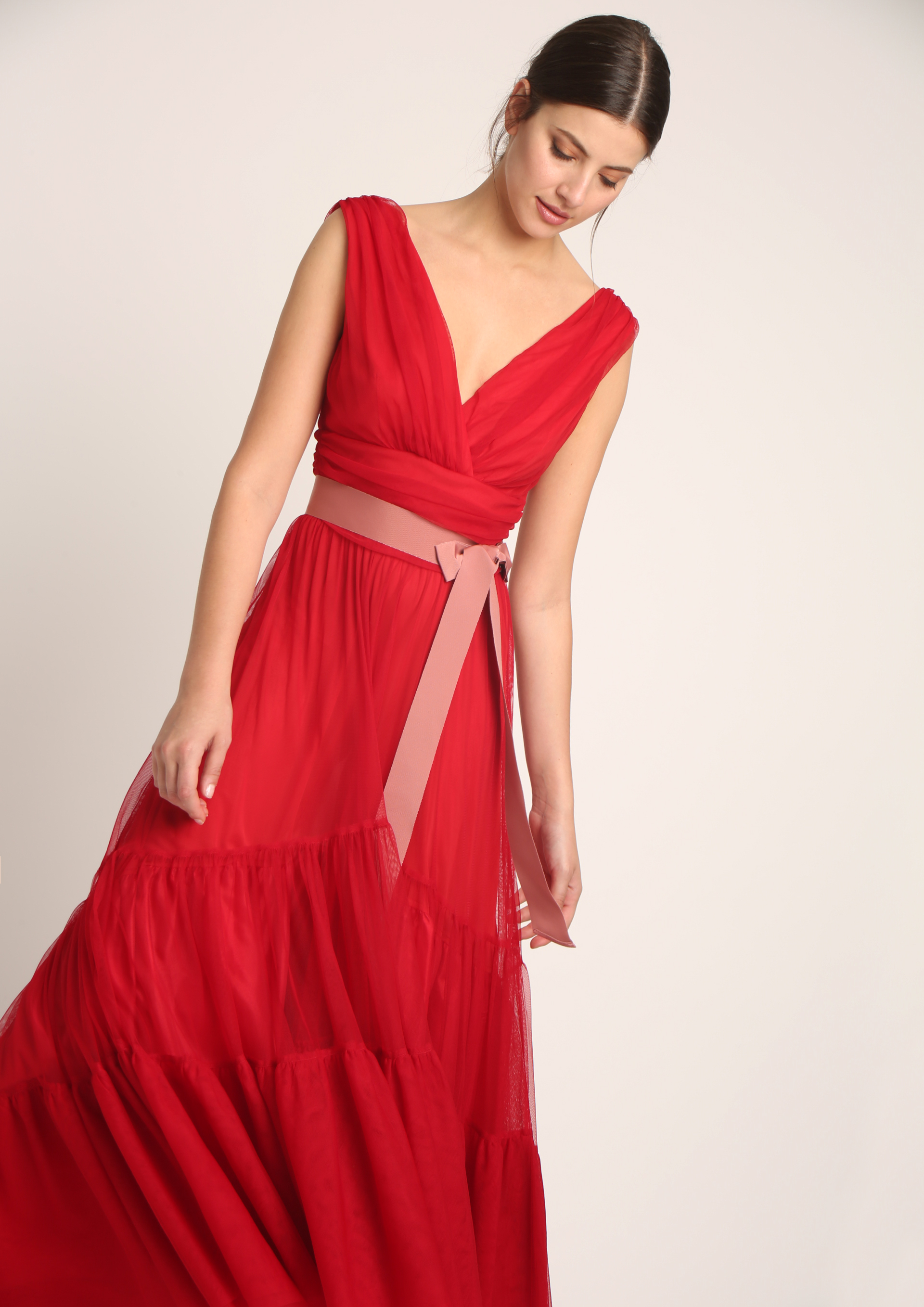 red tulle robe