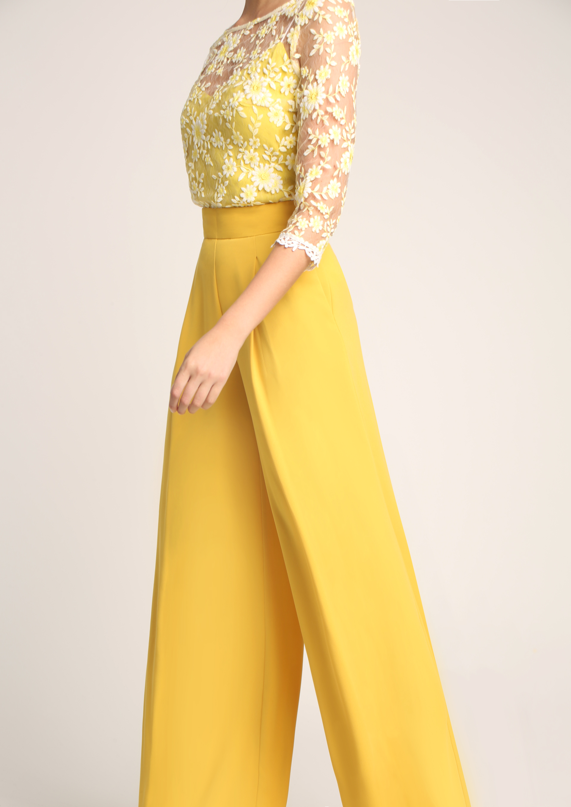 Yellow palazzo trousers