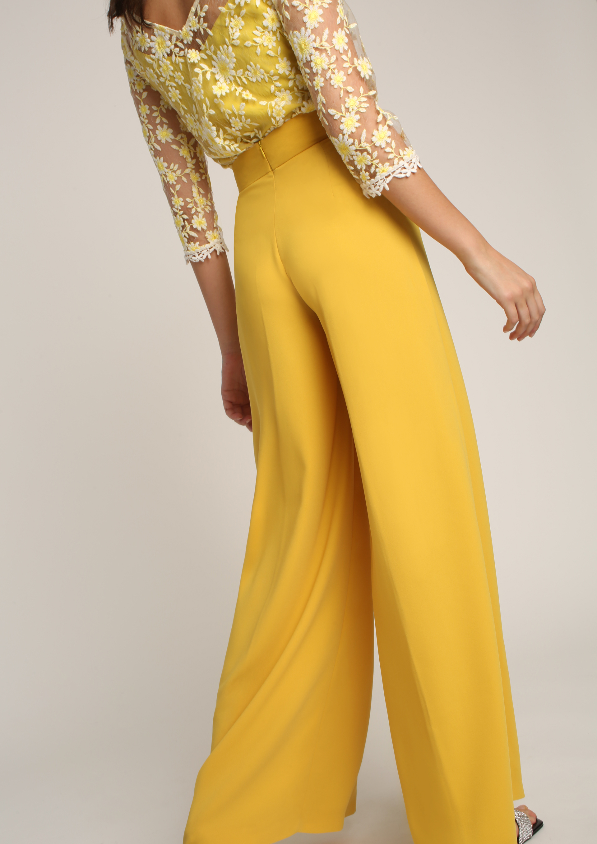 Yellow palazzo trousers