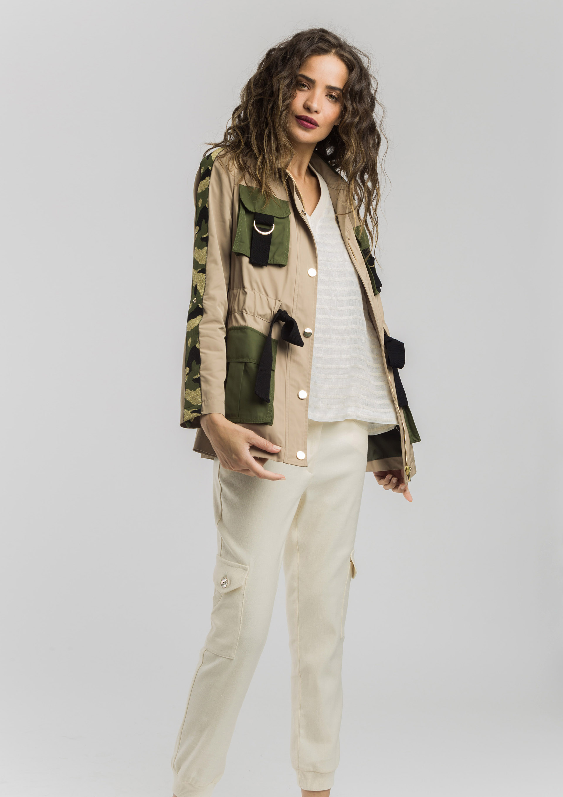 Beige military jacket