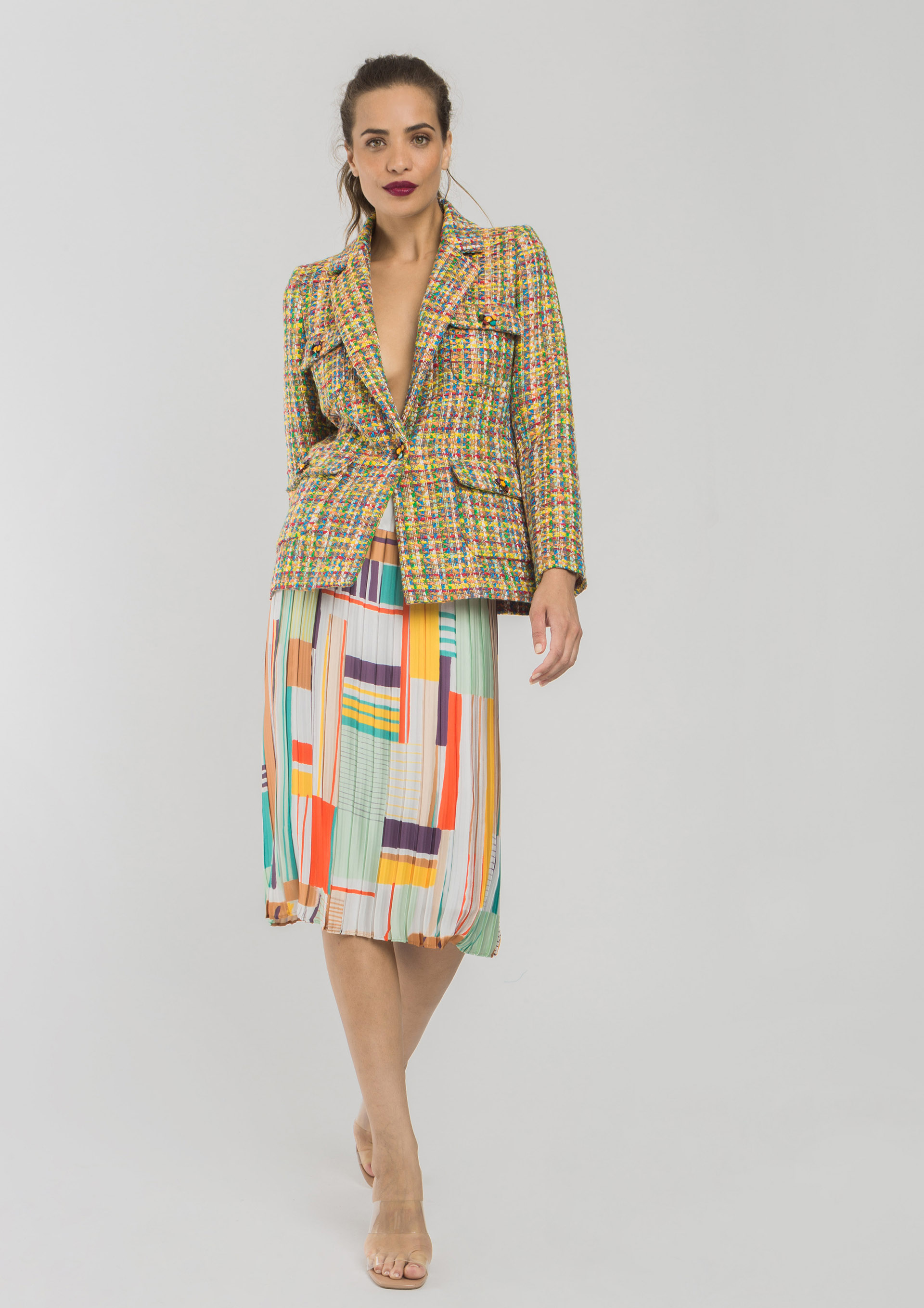 Multicolour tweed blazer