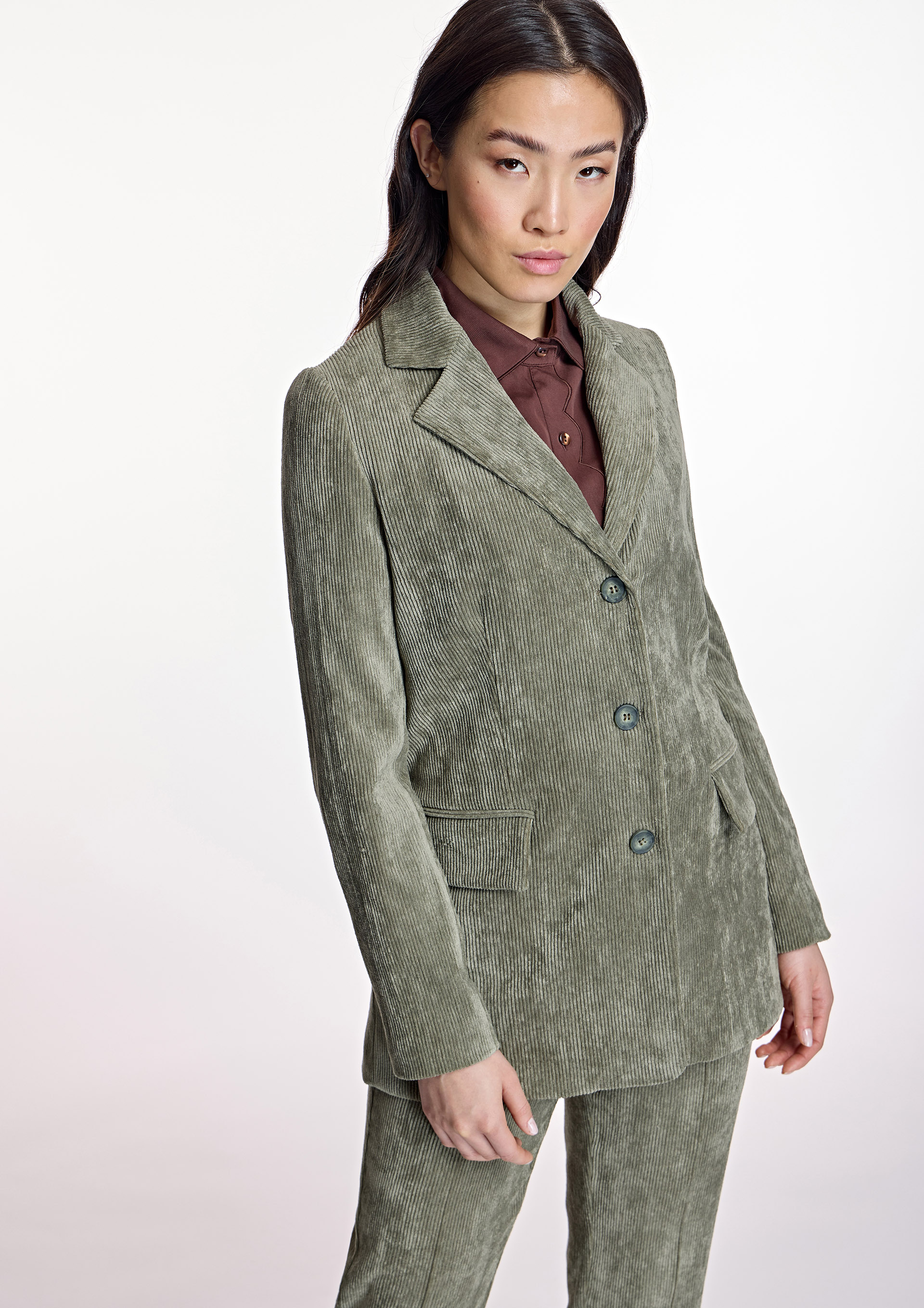 Khaki green corduroy blazer