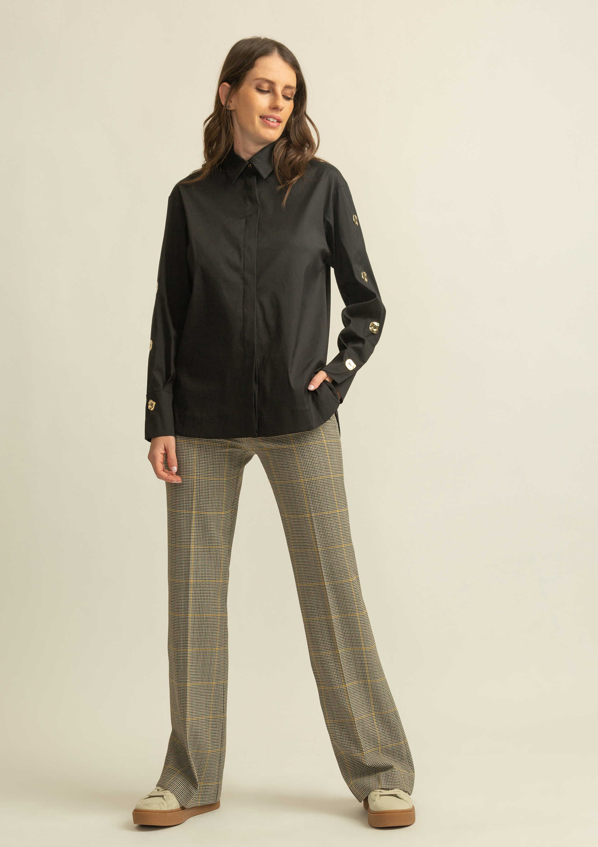 Camisa de botones negra cheap