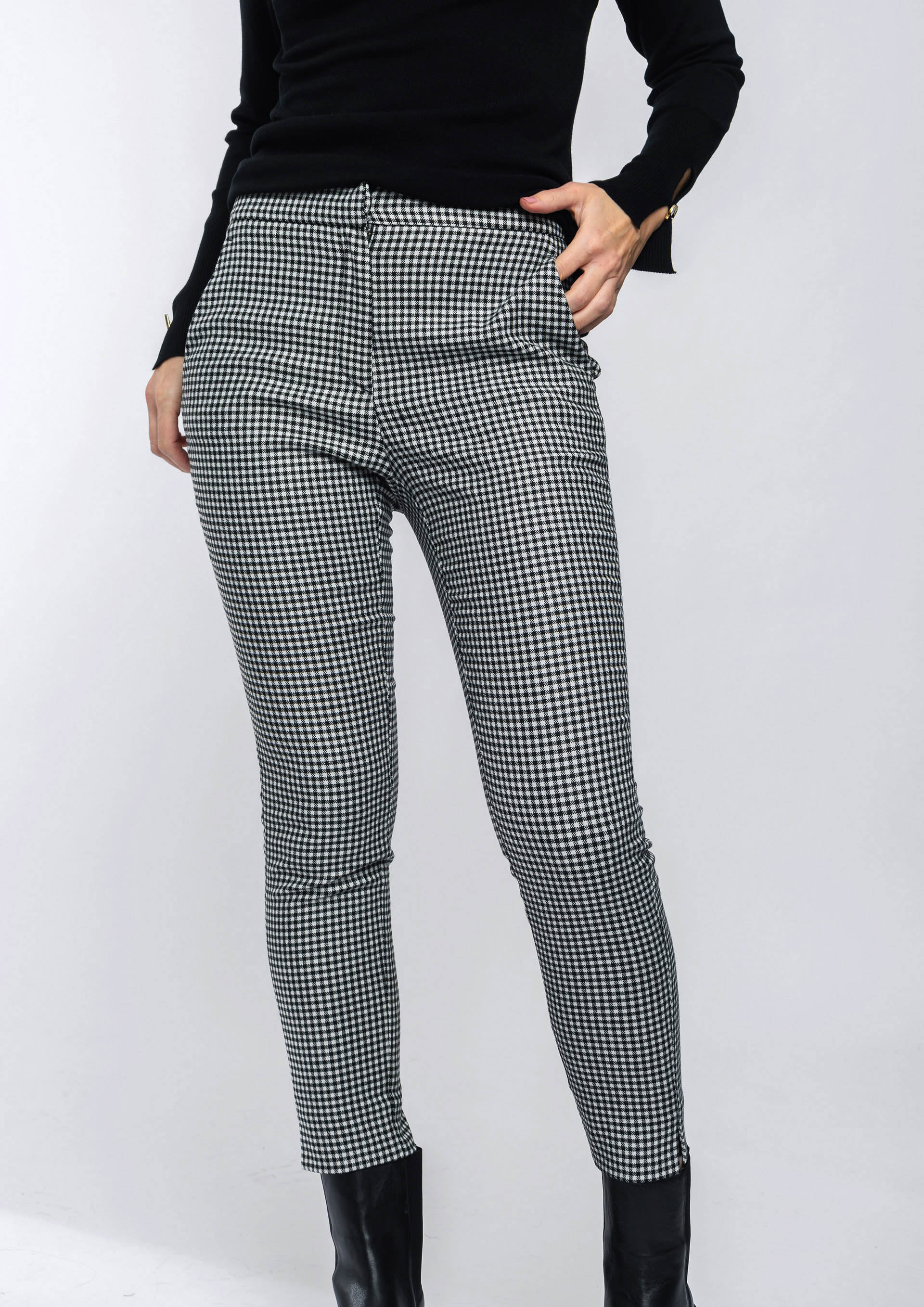 Pantalon vichy negro cheap