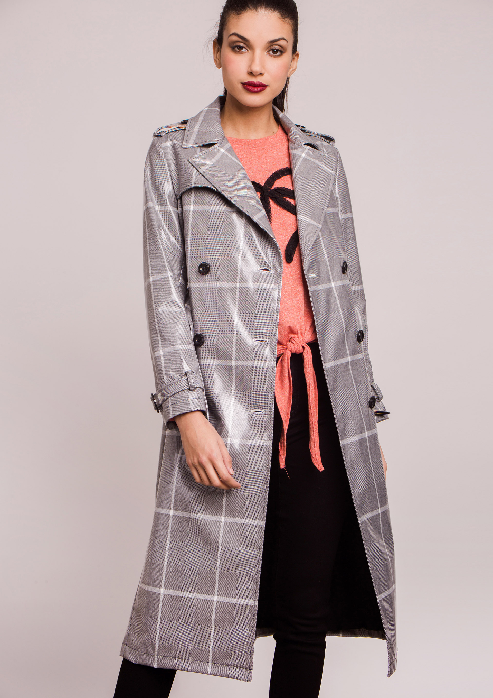 Mujer Chubasquero Largo Midland Impermeable De Nailon, Forrado