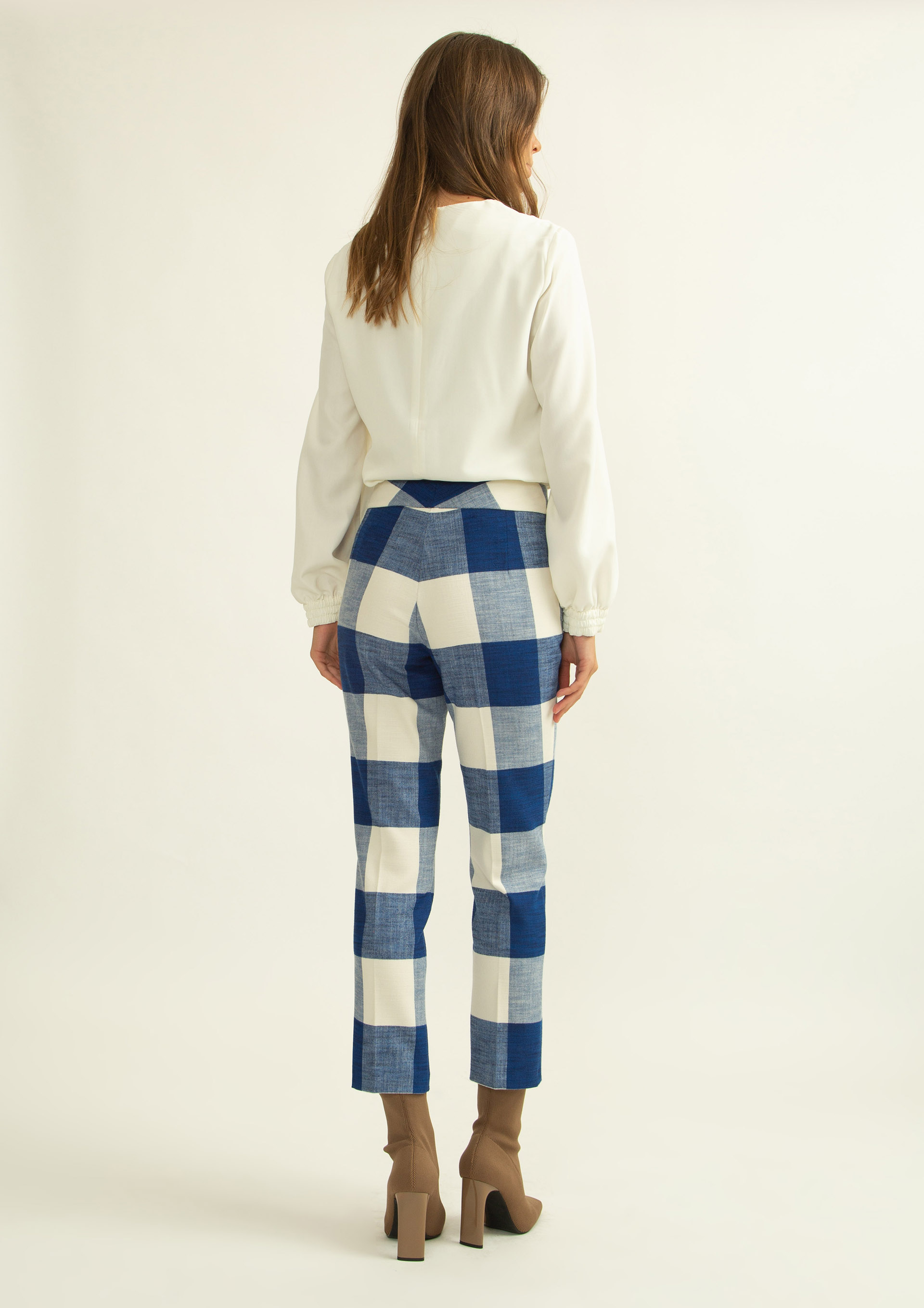 Pantalon azul cuadros cheap