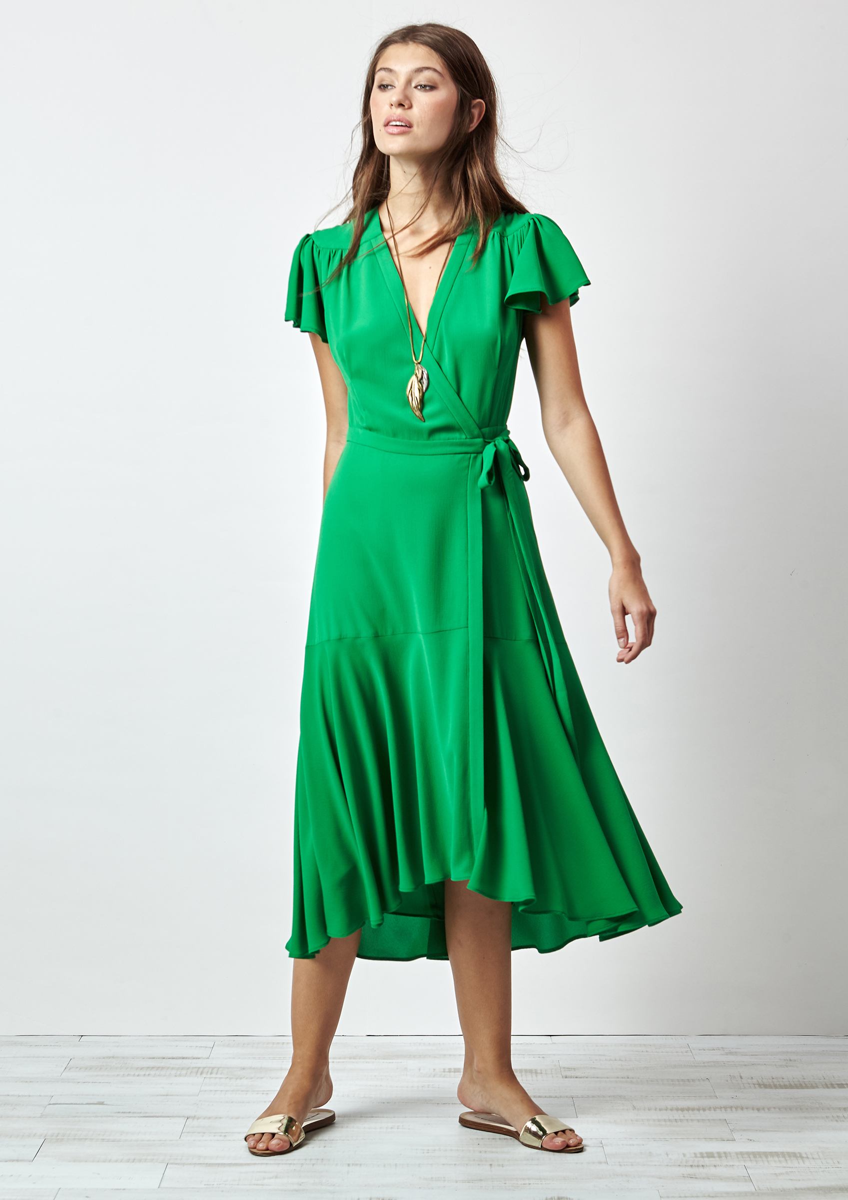 Vestido punto cruzado verde agua – Alalá Moda Mujer