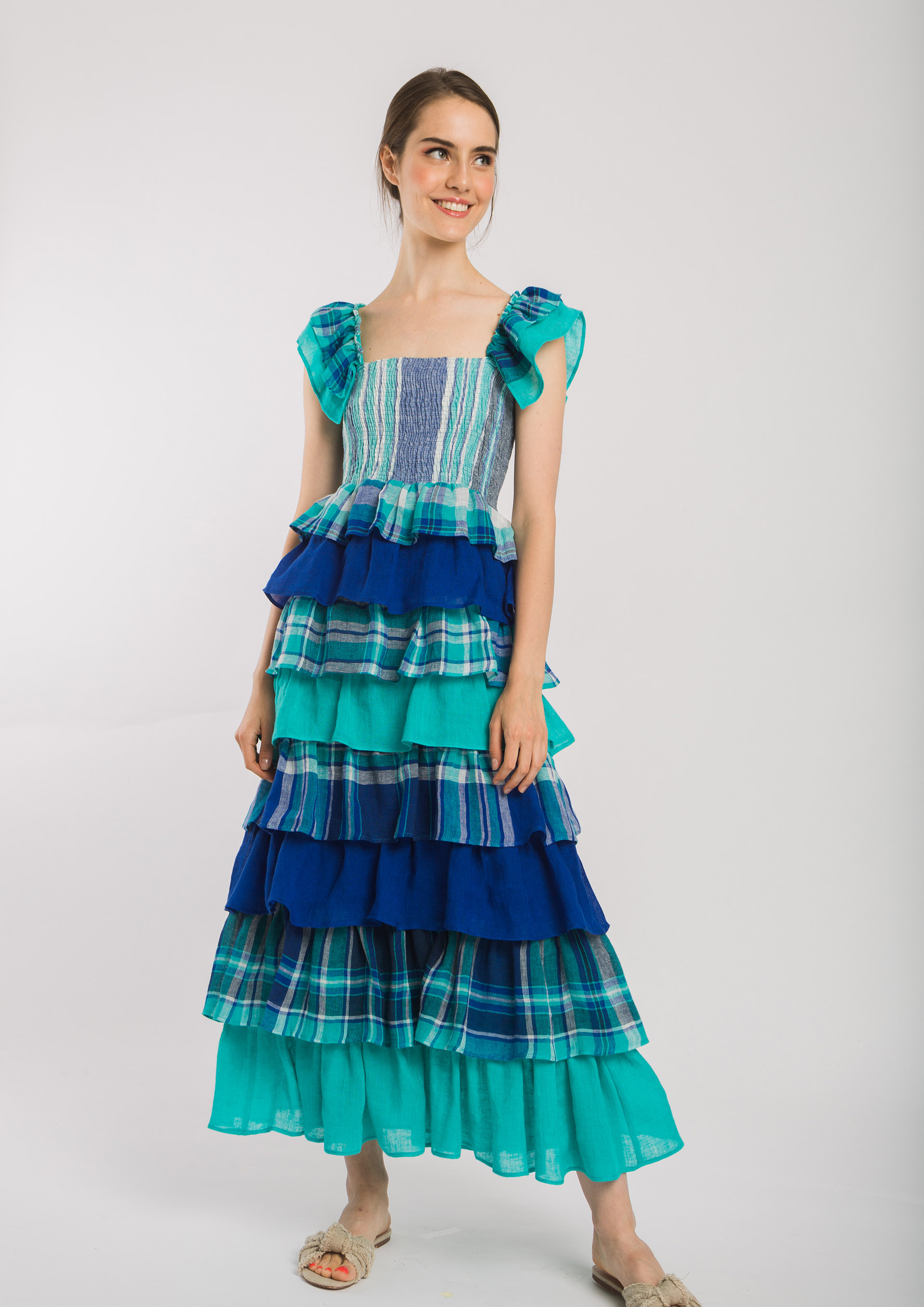 Vestido largo volantes new arrivals