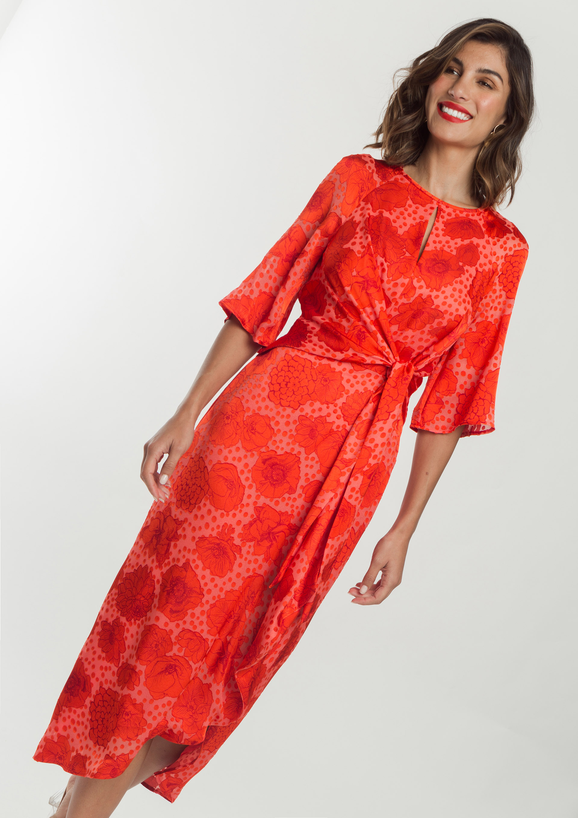 Vestido satinado 2025 midi