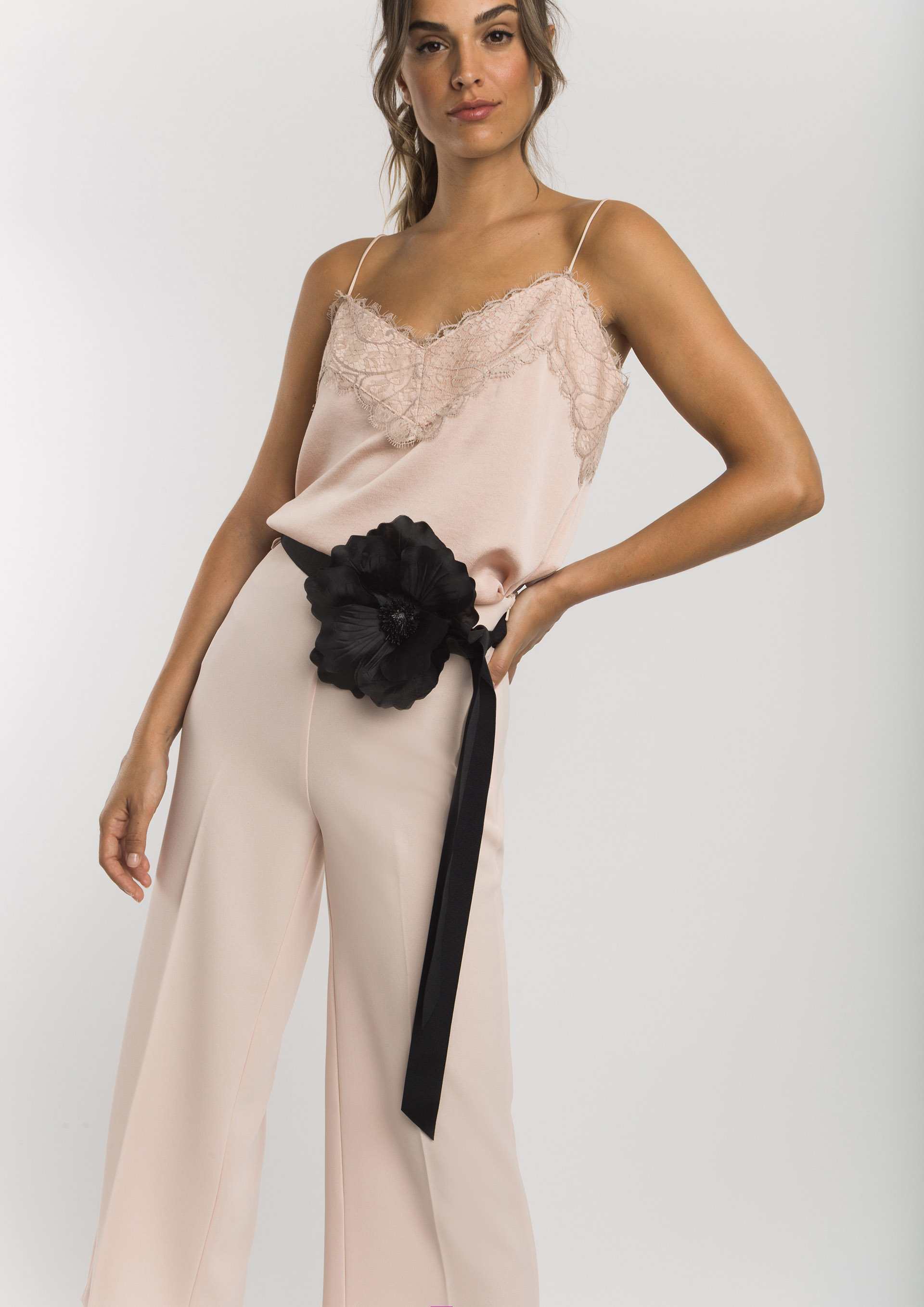 Top lencero de fiesta nude