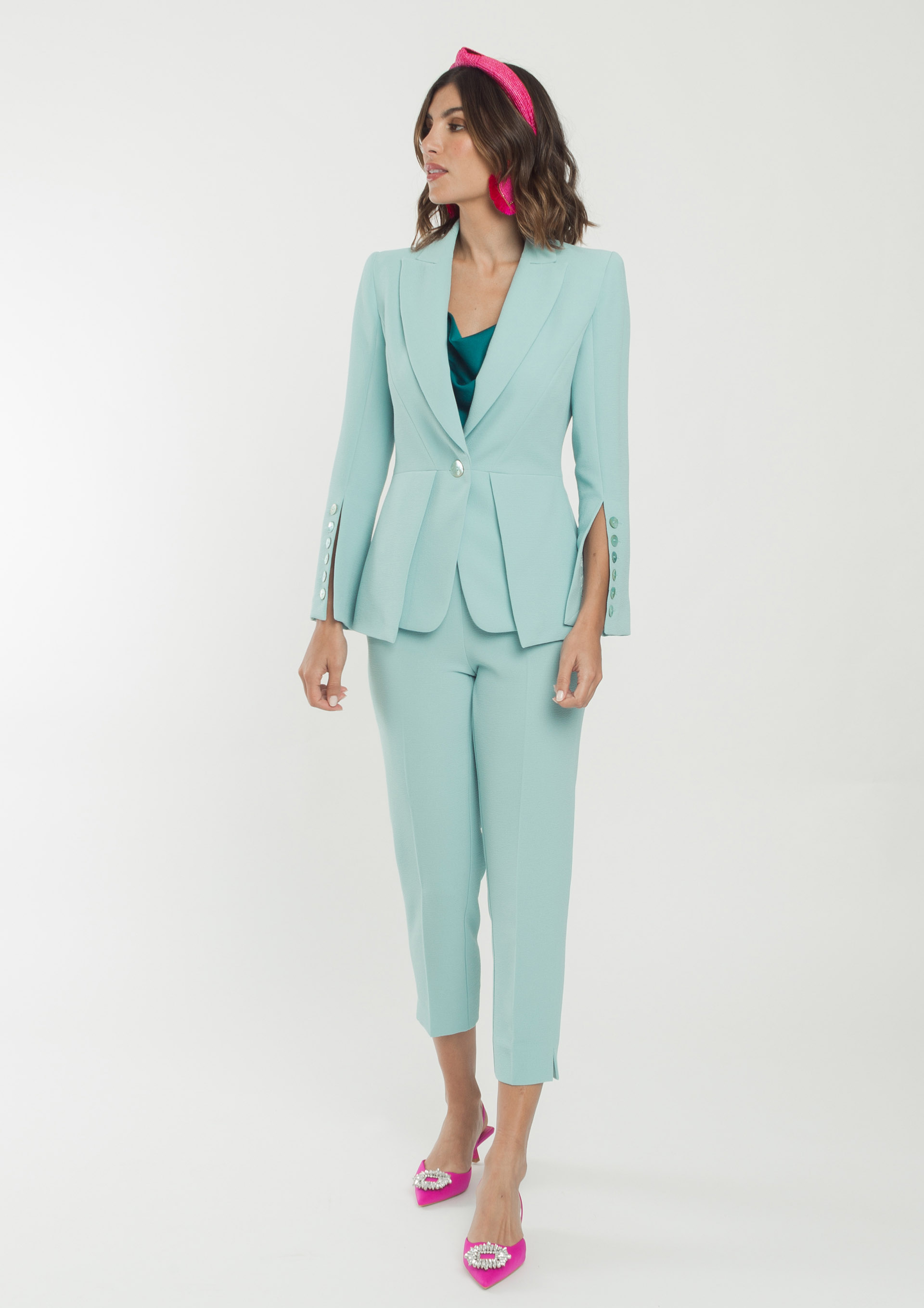 Pantalon de vestir verde mujer hotsell