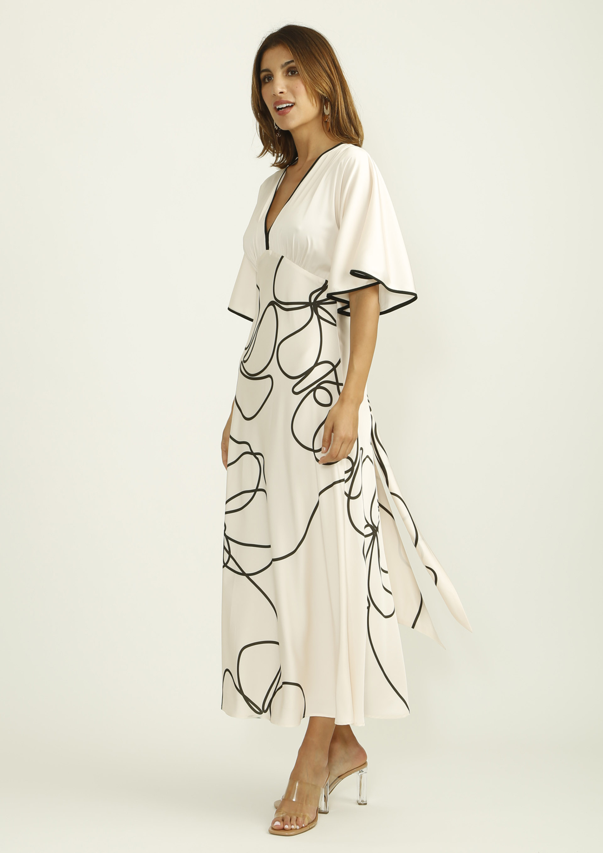 Vestido sales peplum estampado