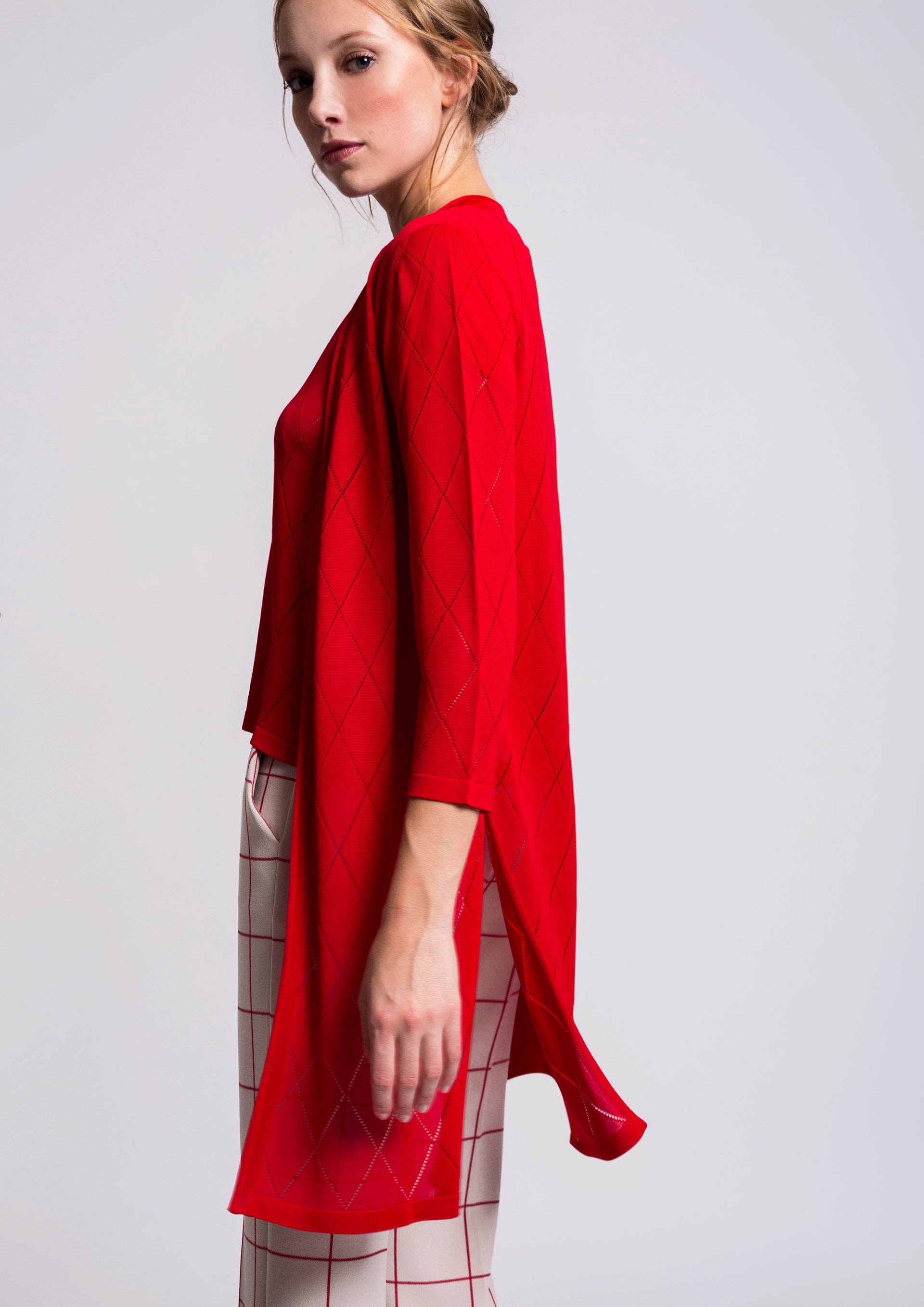 Chaqueta roja de punto