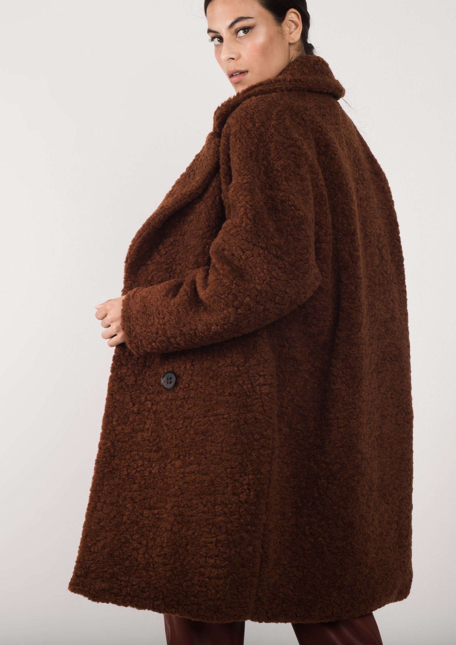 Bouclé coat.
