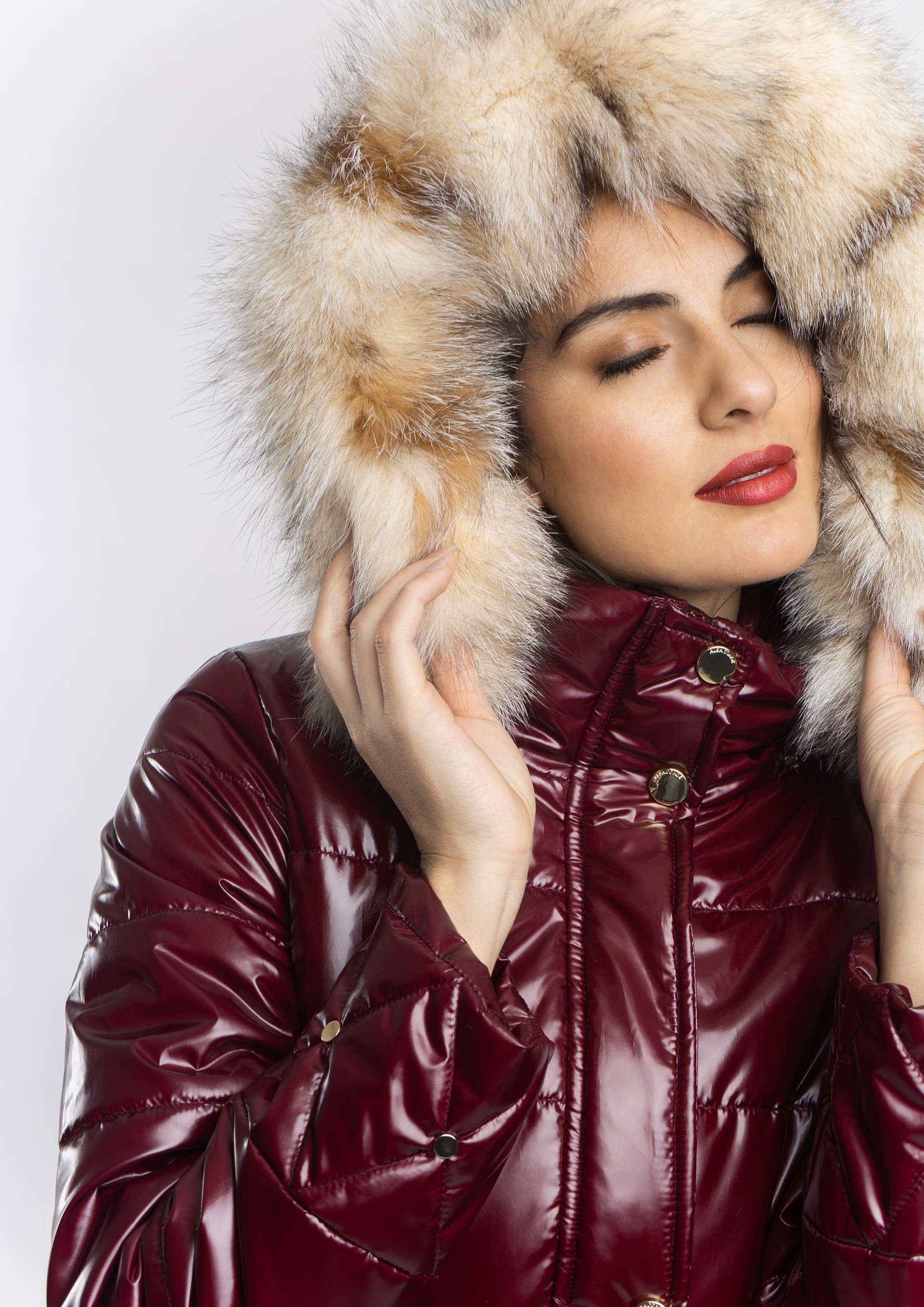 Parka in maroon