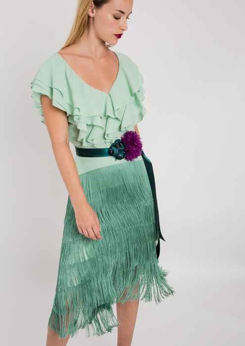 aqua green blouse