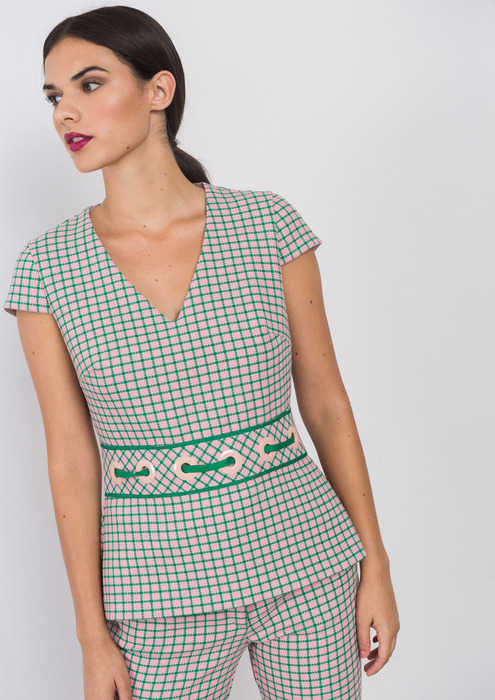 Pink checked top