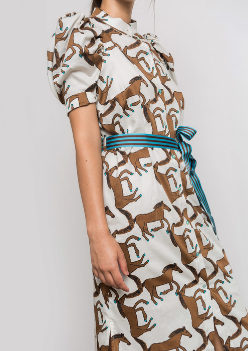 horse print midi dress