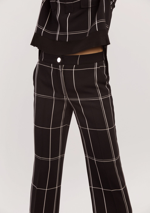 black check formal pants