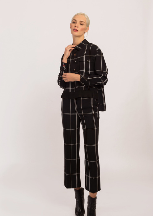 black check formal pants