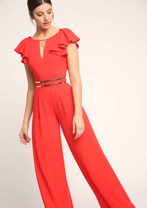 Red special occasion jumpsuit
