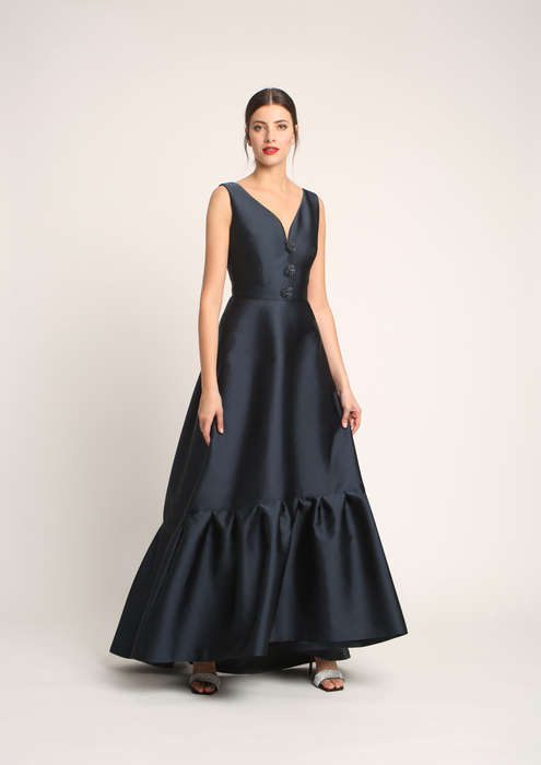 navy long gown