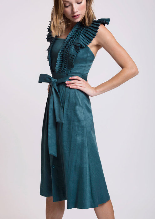 petrol green dress