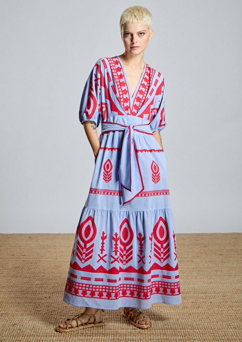 knee length dresses for ladies Red Chiffon Summer Long Dress Red / US 12
