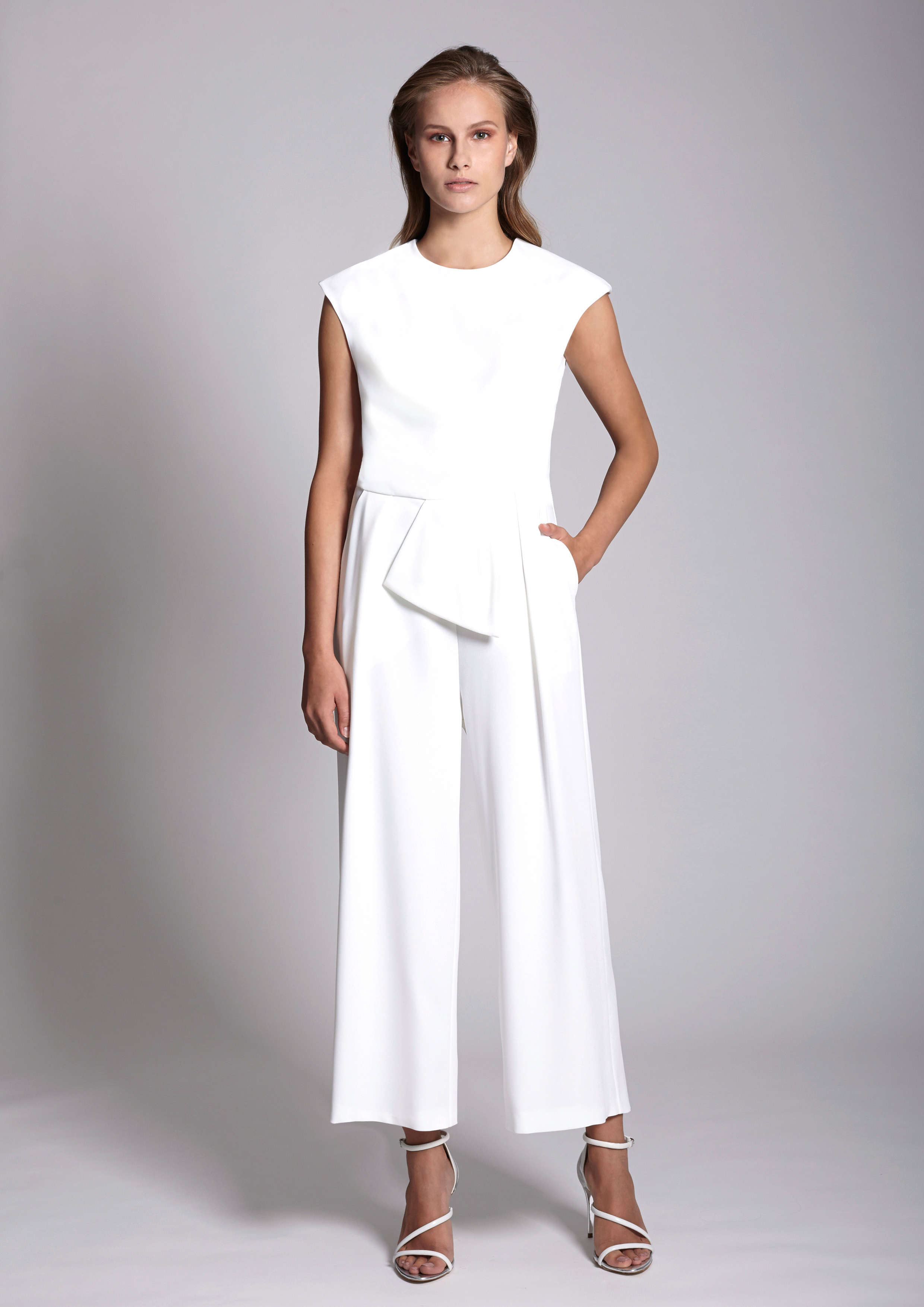 white midi jumpsuit