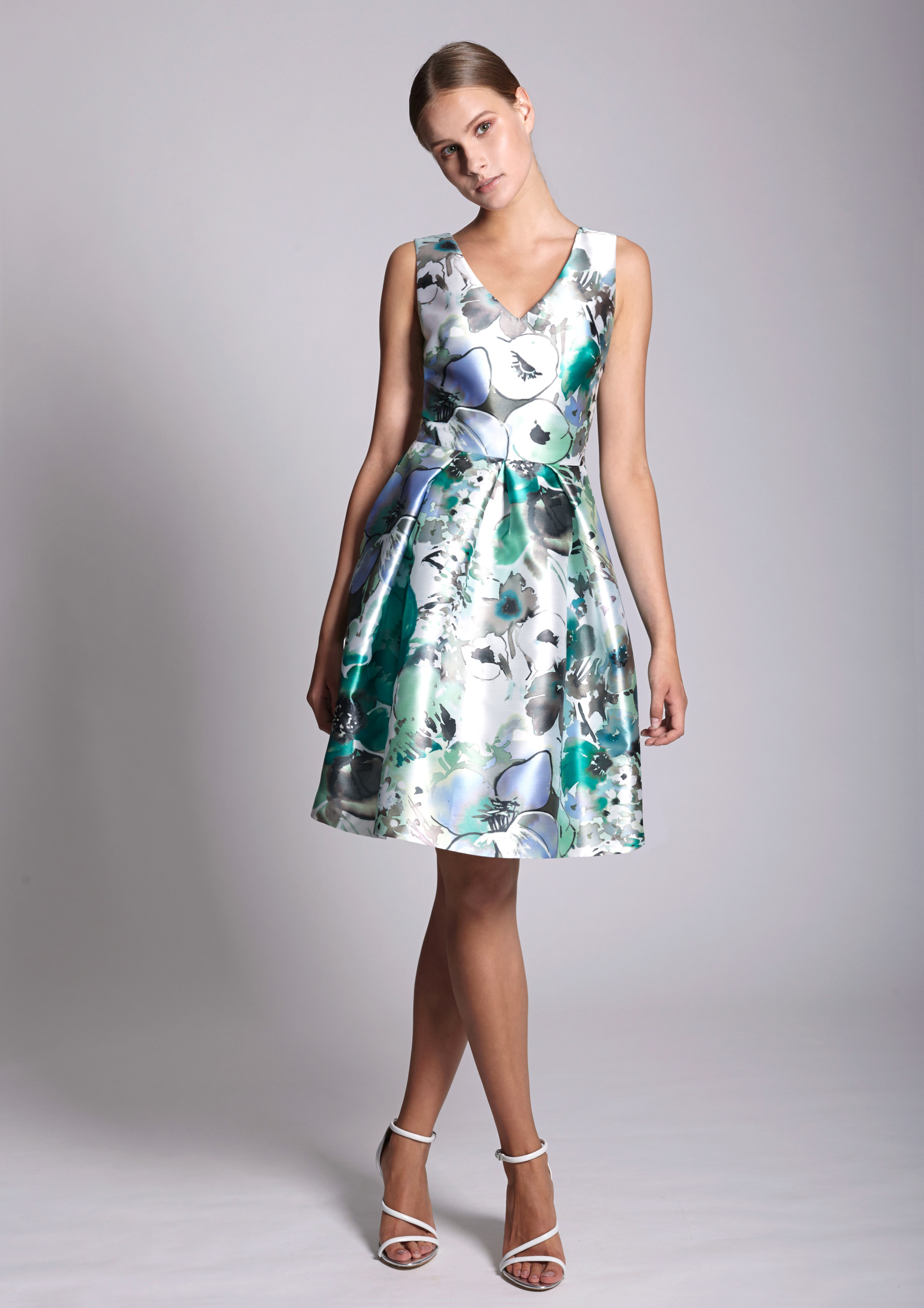 Aqua green mikado dress