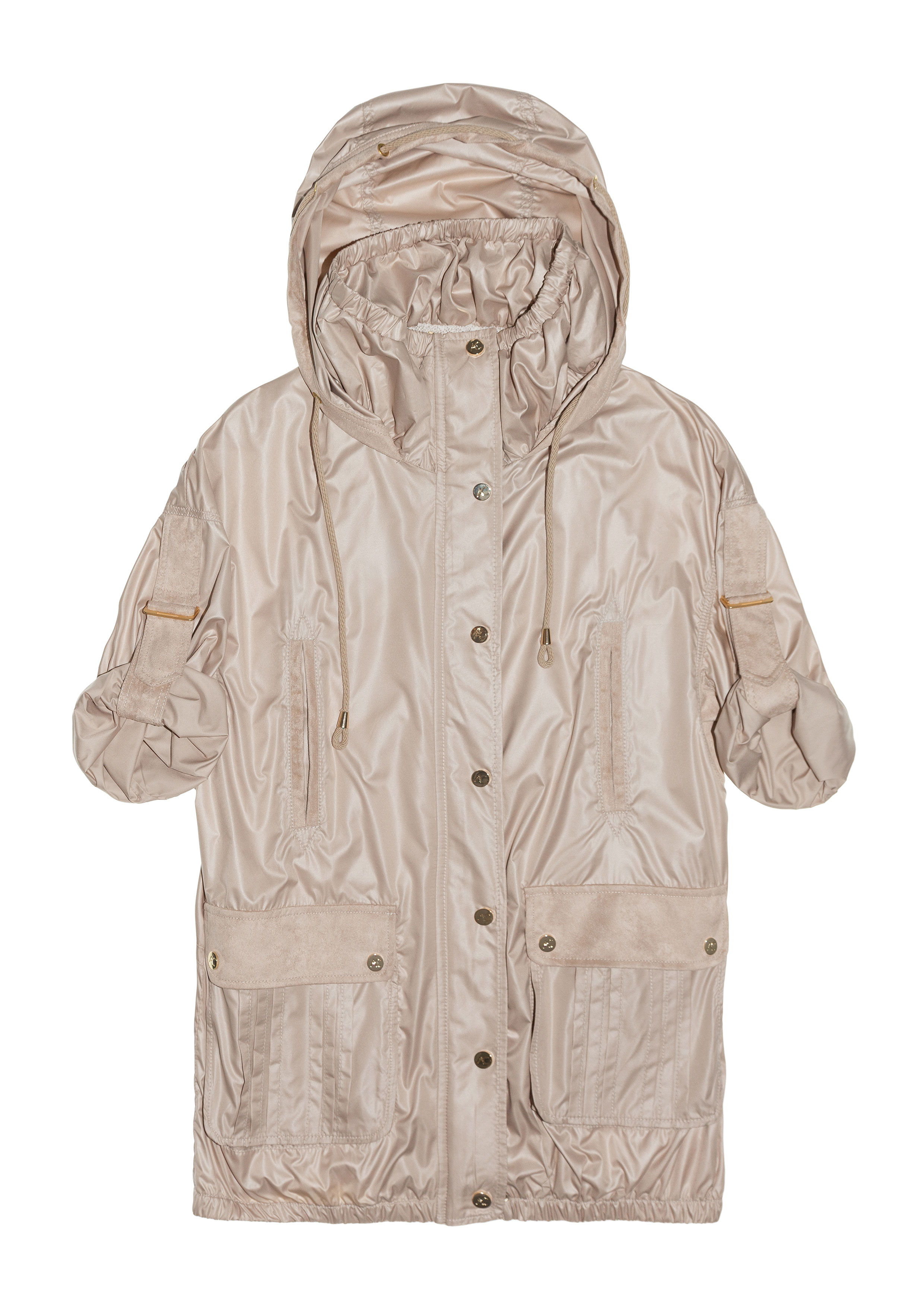 Highneck beige parka